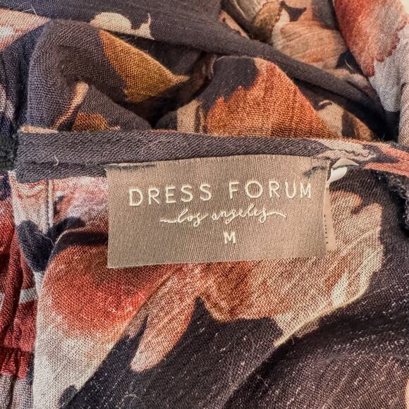 Dress Forum Los Angeles-Washed Floral Romper w/ Ruffled Trim Line-Women’s Medium - Picture 9 of 9